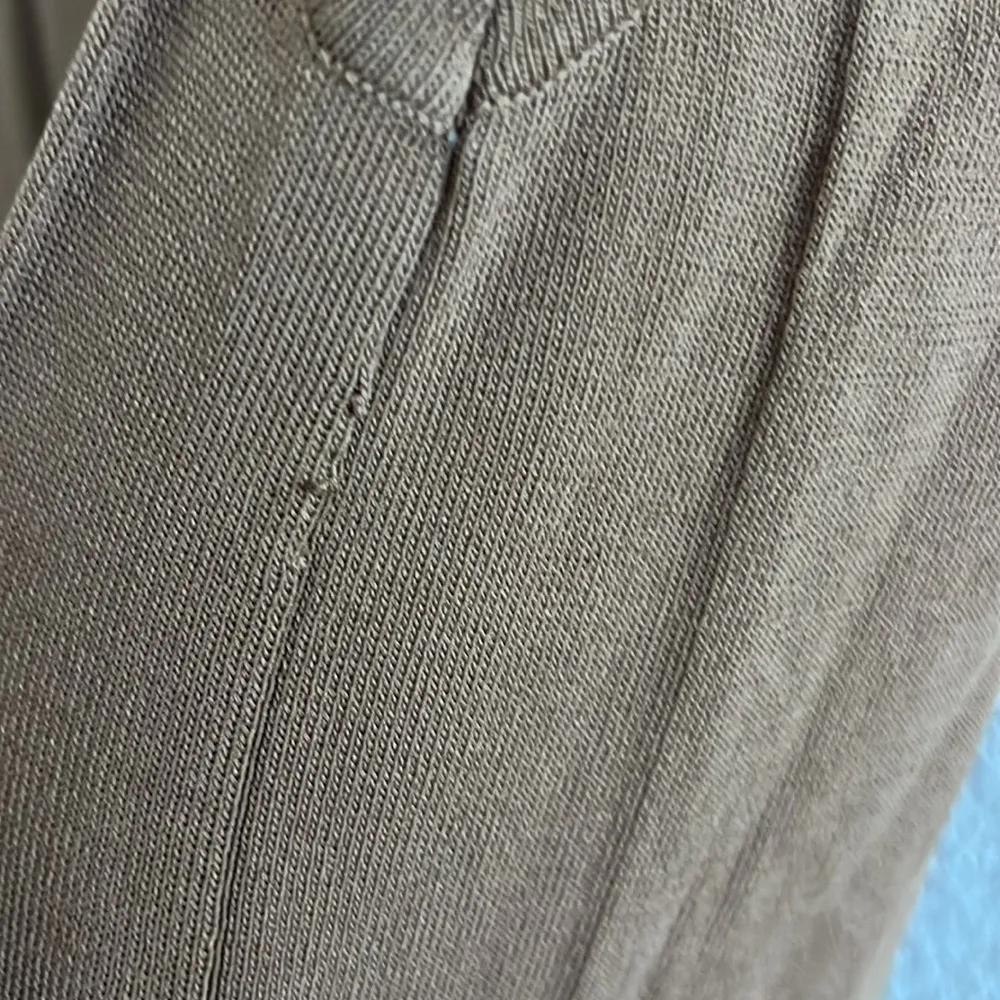 Zara Brown Neutral Light Semi Sheer Boat Neck Dress Small - Image 8