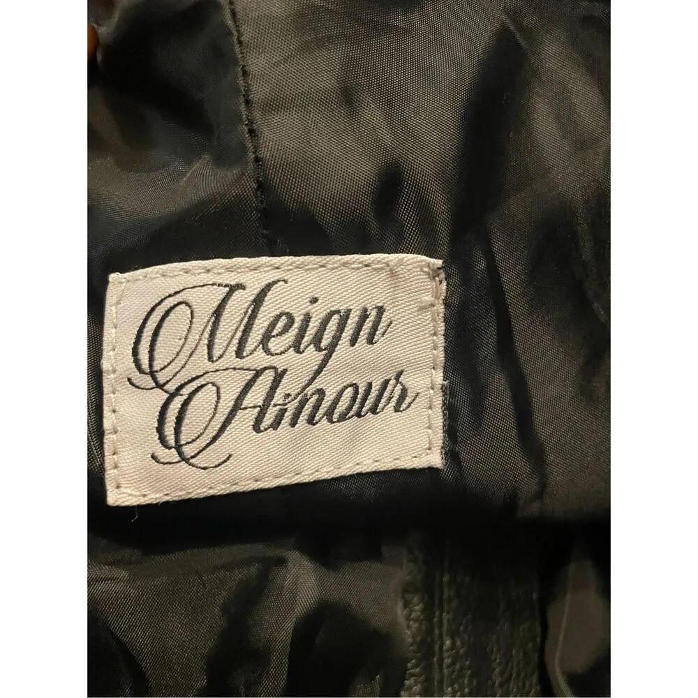 Meign Armour Women’s Heavy Moto Bike Leather Pants Black Size 32 Black - Image 8