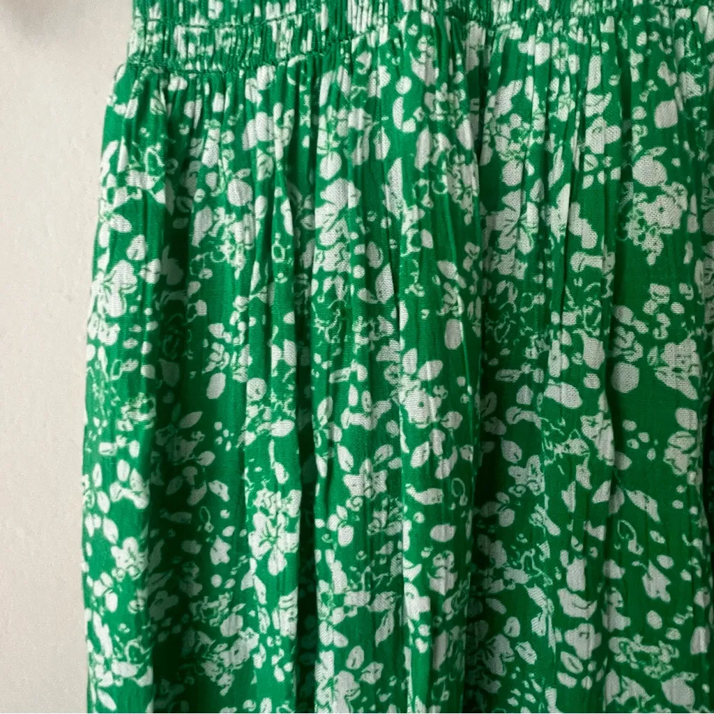 ZARA ditsy floral v neck maxi dress Kelly green Women’s SIZE MEDIUM‎ new - Image 6