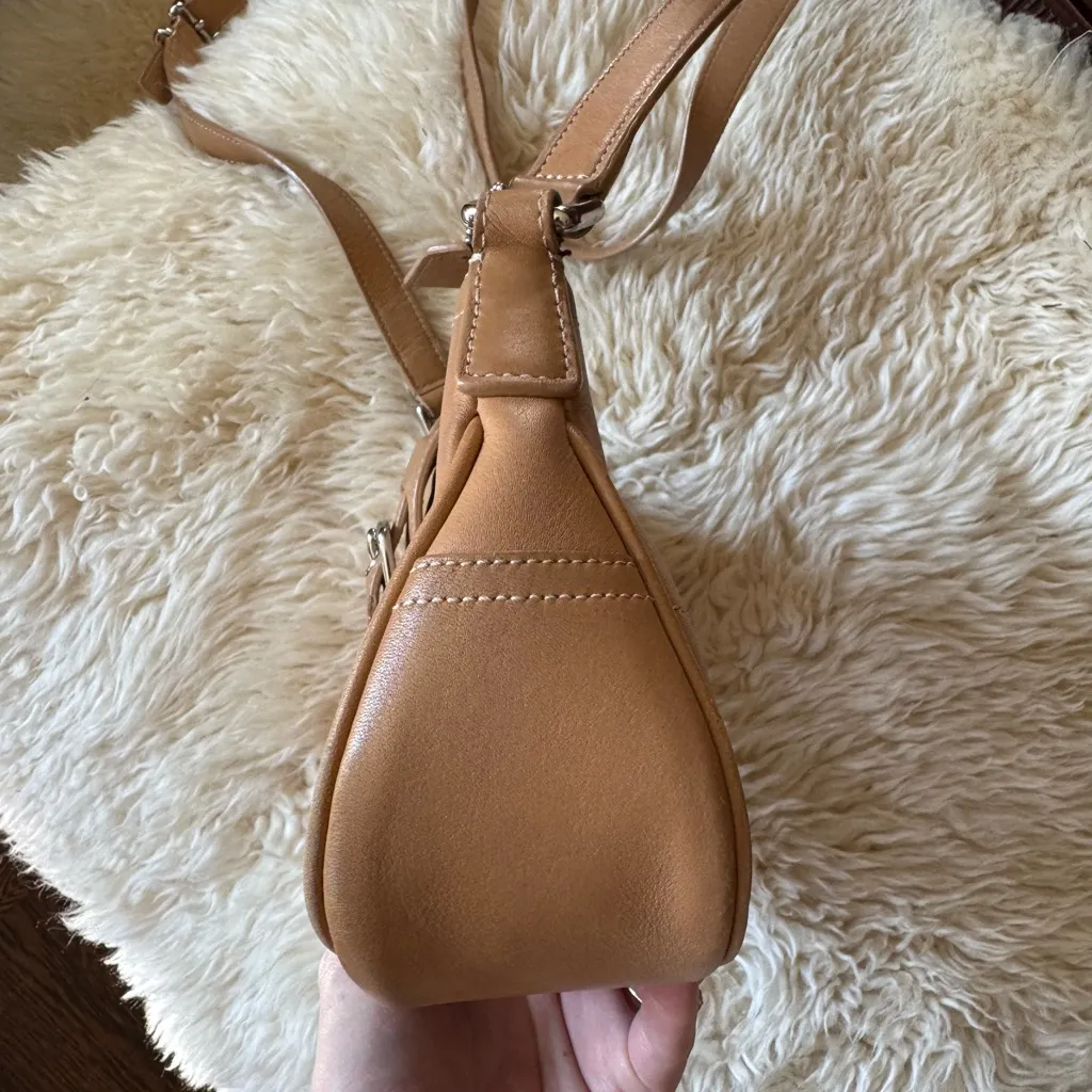 Vtg COACH Hampton camel leather Y2K Demi small shoulder bag 7540 - Image 4