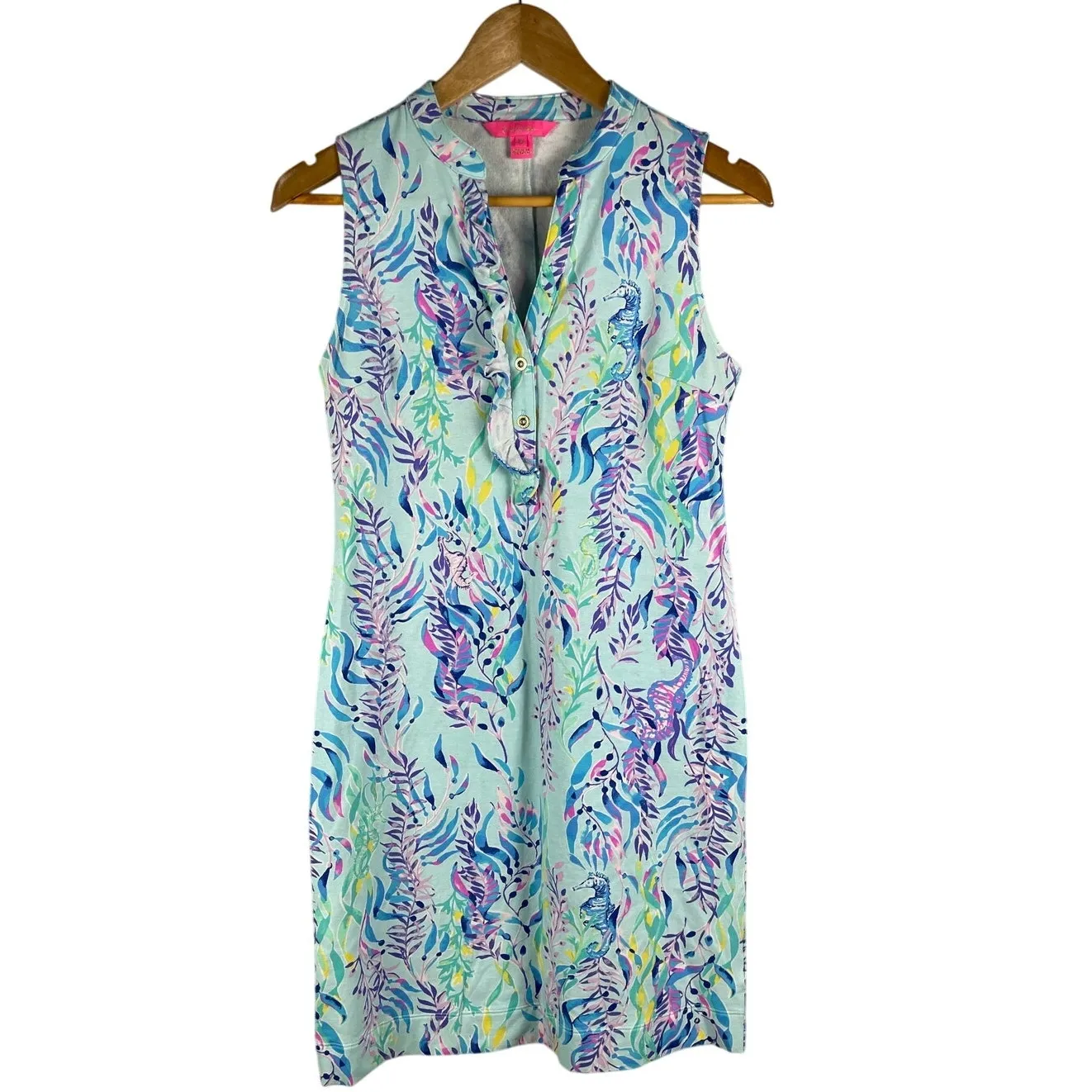 Lilly Pulitzer Sherryn Shift Dress in Blue Oasis Tint Swim‎ Shady Size XS - Image 7