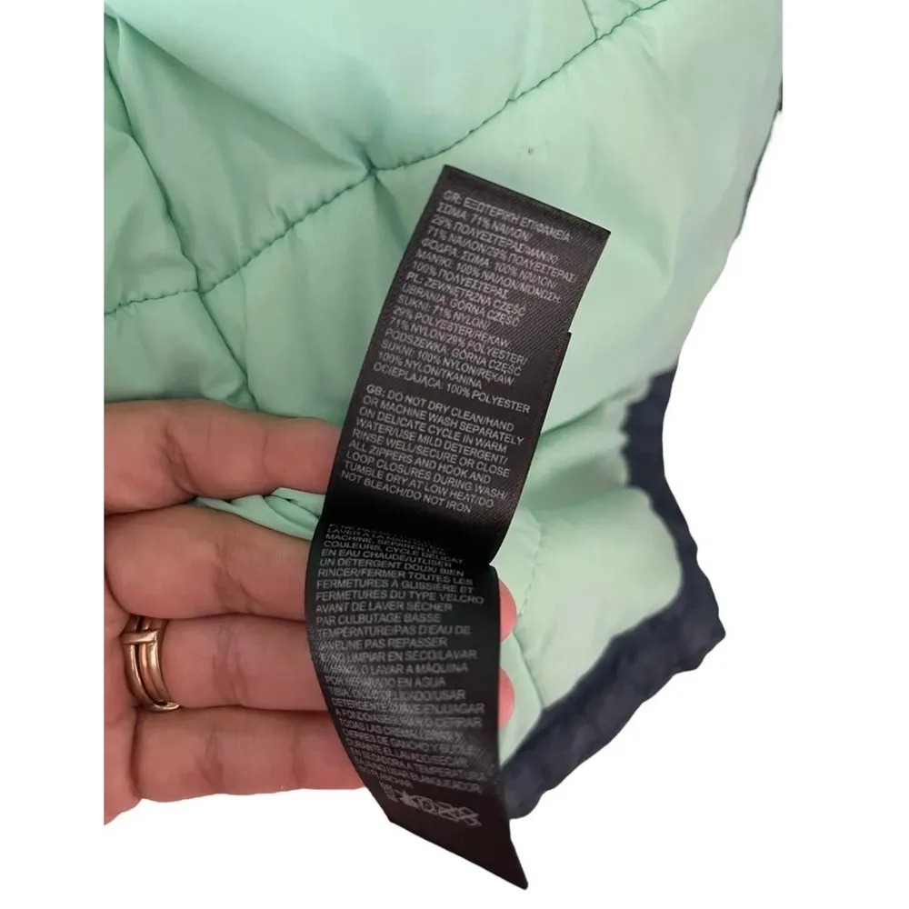 The North Face Women Blue Teal Insulated Hooded HyVent Jacket Size Small - EUC - Image 9