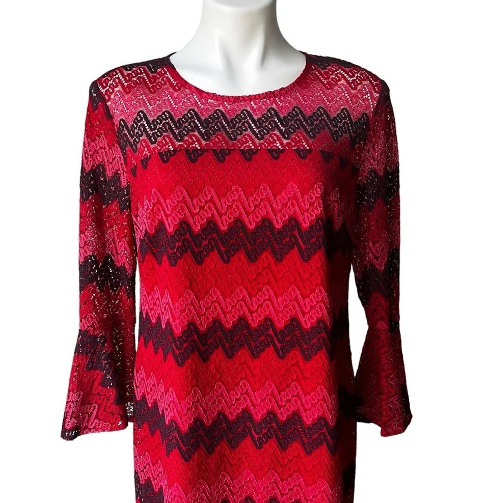 NWT, Trina Turk Lovey Bell Sleeve Illusion Dress, Sz 6 - Image 10