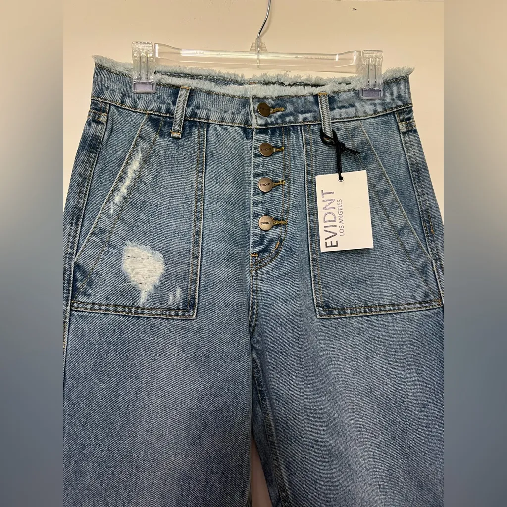 Evidnt Saint-Denis Flare Jeans Size 27 - NWT Distressed Wide Leg - Image 6