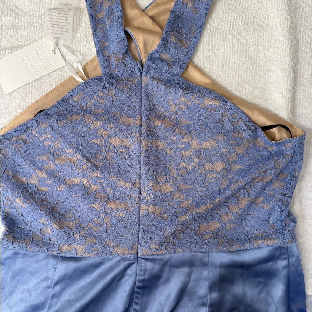 Grace Karin Elegant Blue Lace and Satin Dress - Image 10