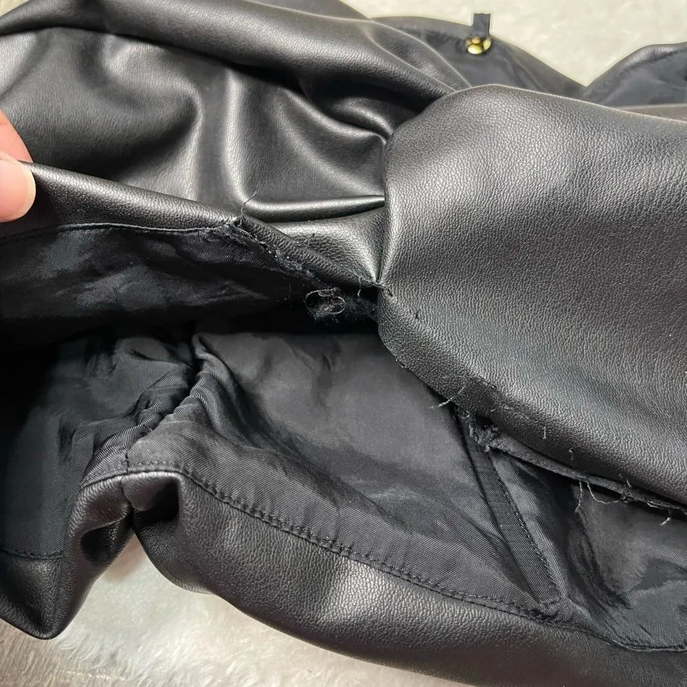 Amur Black Vegan Leather Crop Top *Flawed* - Image 5