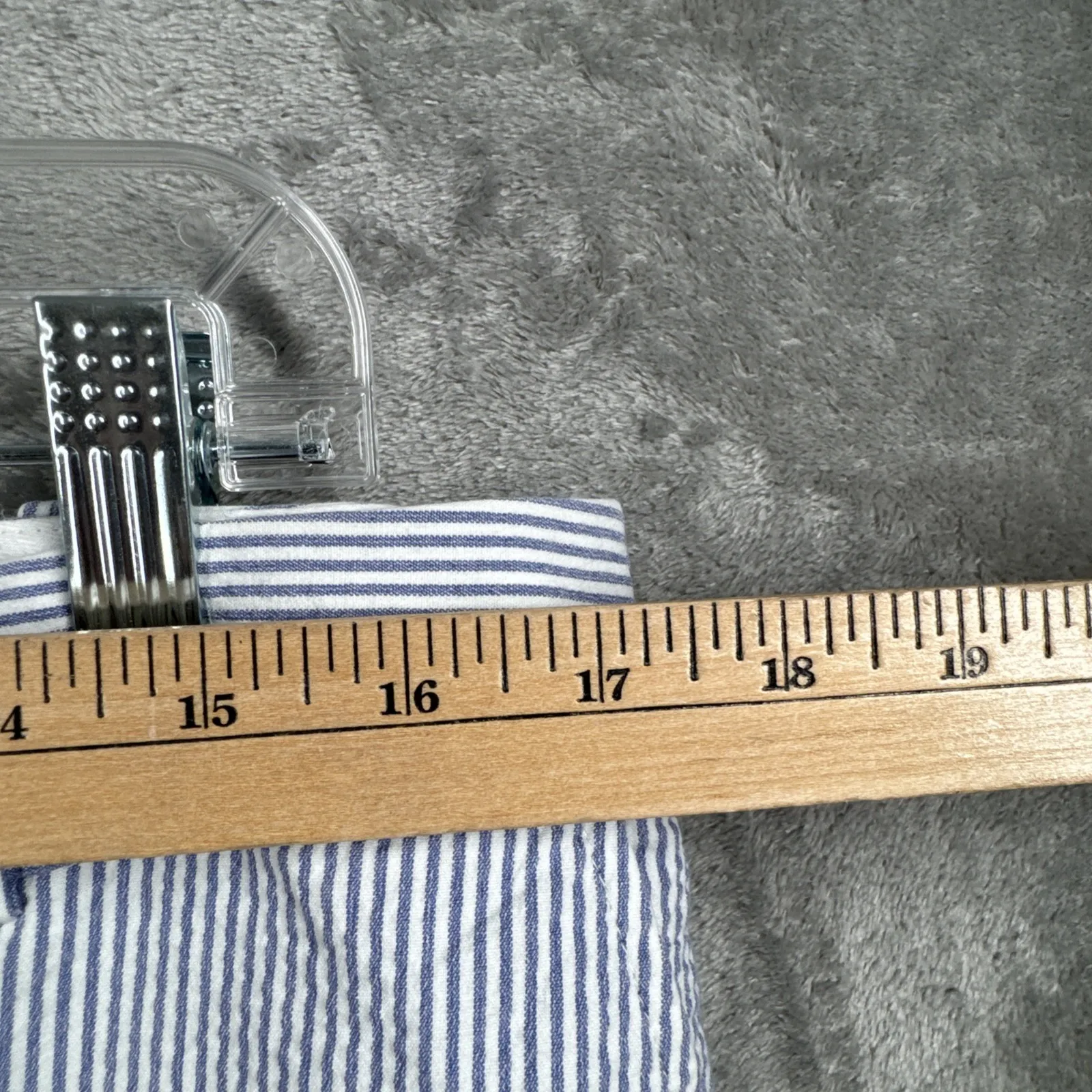 Talbots Crop Pant Women 14P Blue White Stripe Coastal Grandmillennial Seersucker - Image 10