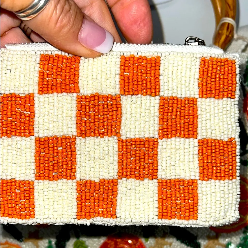 Sol And Mer | Orange Citrus Beaded Tote Bag w/Crossbody & Matching Wallet - Image 5