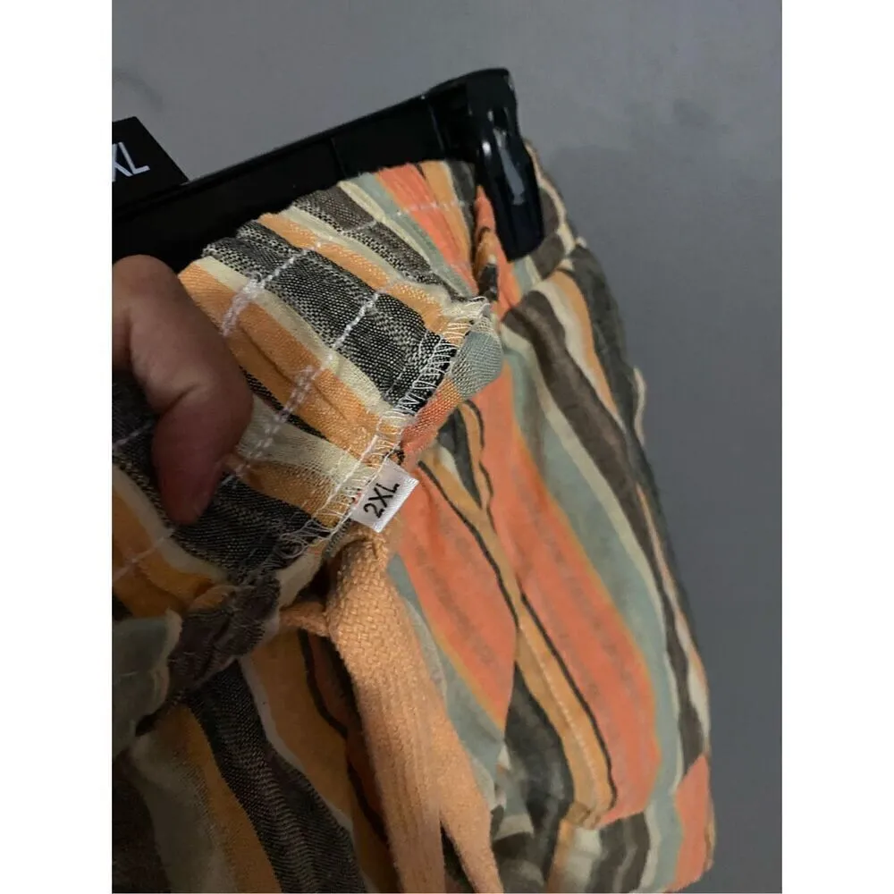 Shein Striped Beach Summer Drawstring Shorts Size 2XL NWOT - Image 5