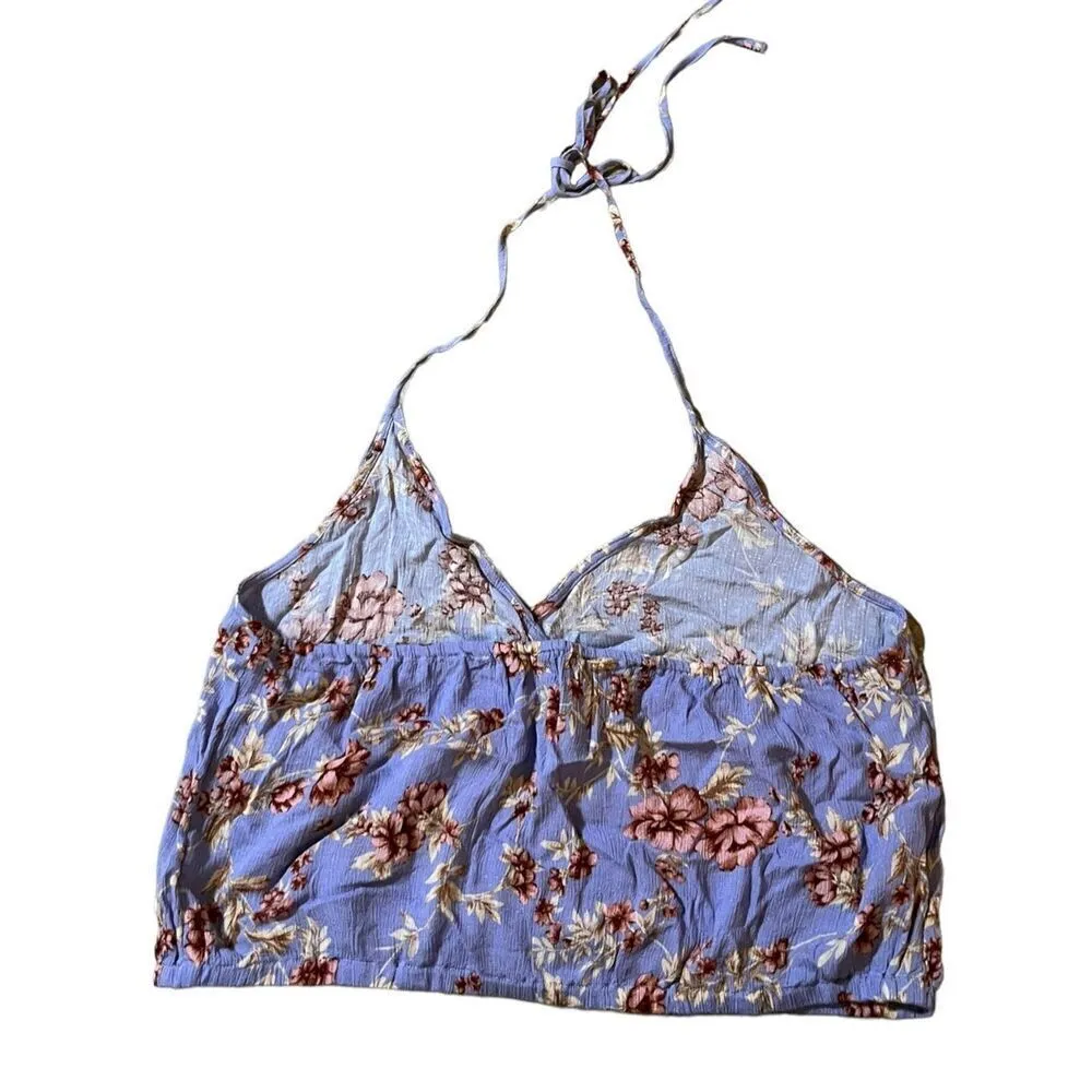 American Eagle Outfitters Women’s‎ Purple Floral Halter Top XL - Image 4