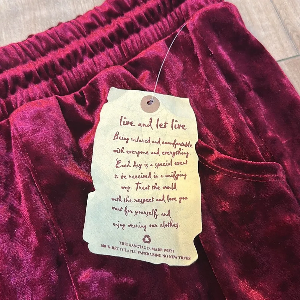 NWT One World Velvet Drawstring Waist Jogger Pants Burgundy Wine Plus Sz 2x - Image 7