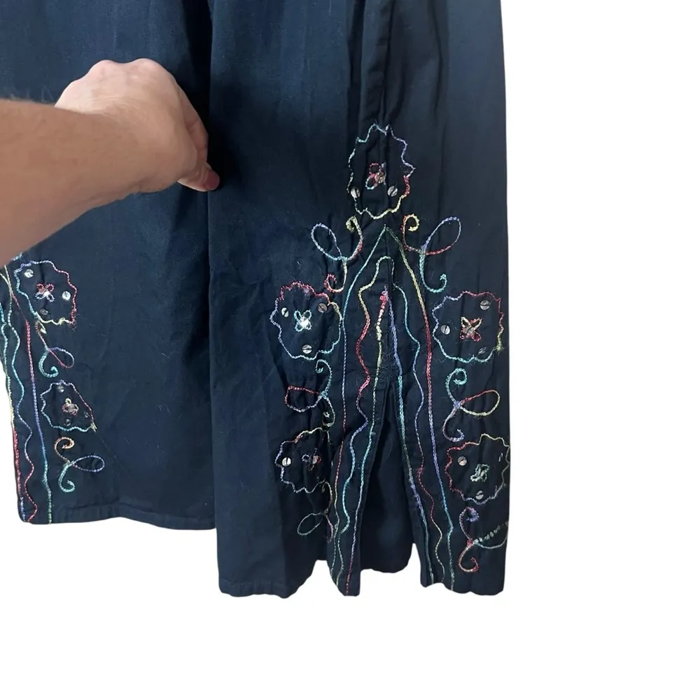 Original Anthony Black Sequin Pants Art to Wear Wide Leg Boxy Sequin Size Small - Image 5