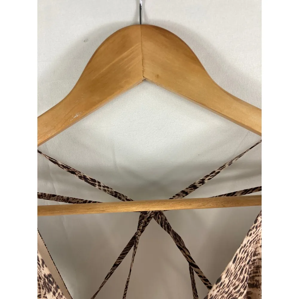 Alice + Olivia 100% Silk Kimber Brown Zebra Print Dress Size XS - Image 5