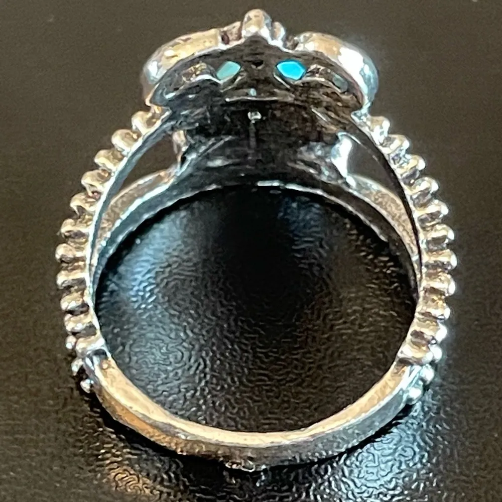 Turquoise stone woman crown ring size 7 - Image 7
