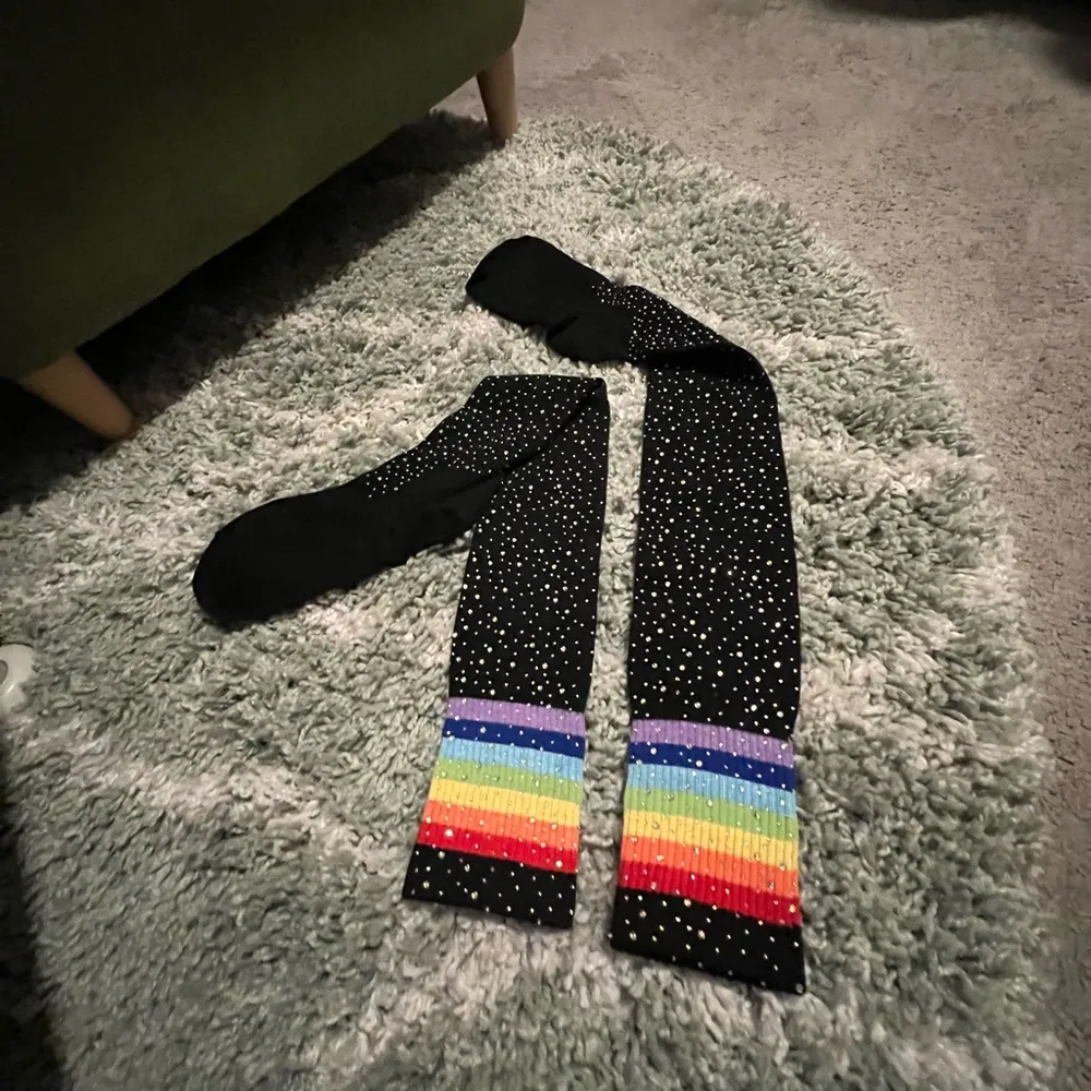 🌈 ✨ PRIDE month ready✨🌈 NEW with tags 🏷️ rainbow rhinestone over knee SOCKS🧦 Multiple - Image 8