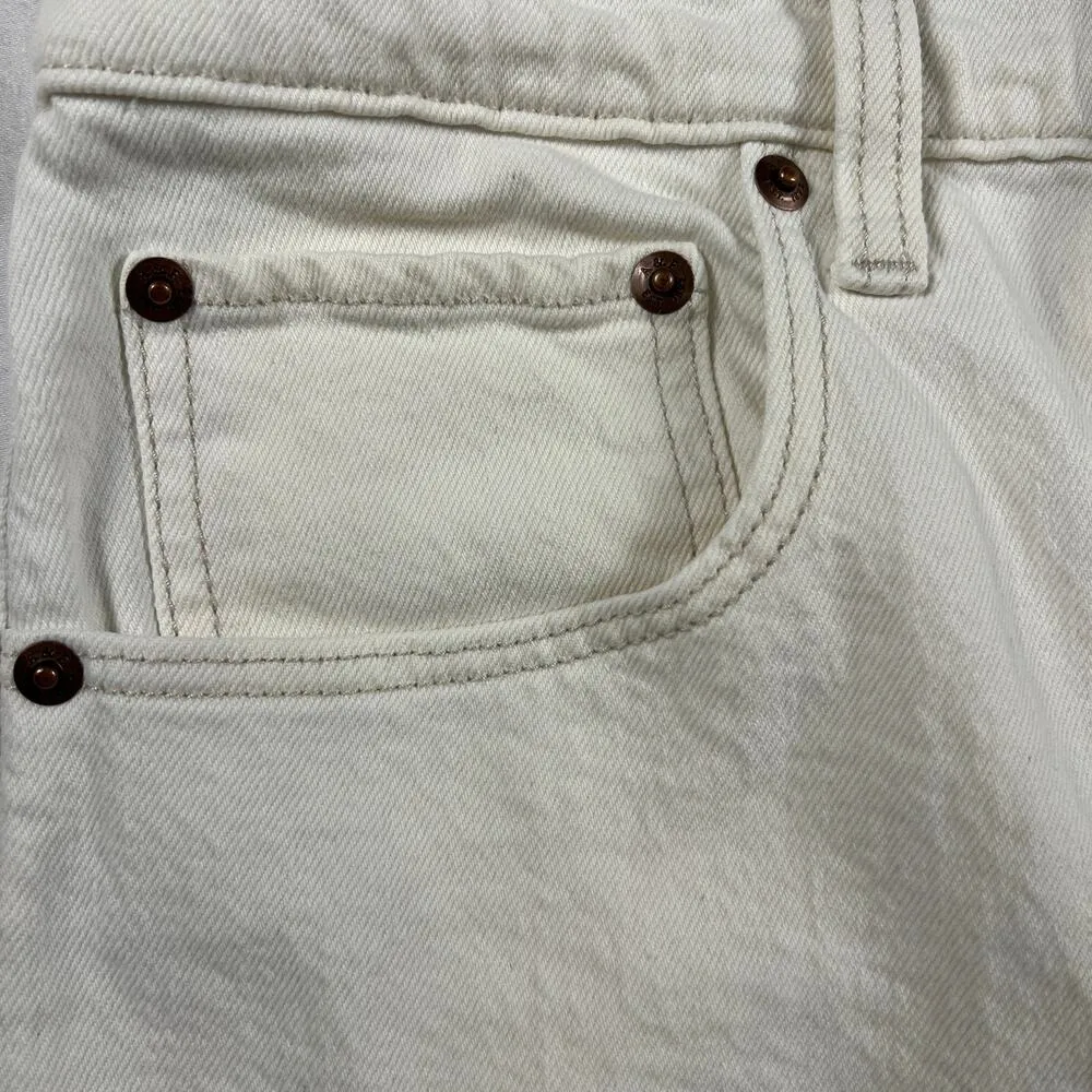 Abercrombie & Fitch The Ankle Straight Ultra High Rise Jeans Cream Size 32 (14) - Image 7