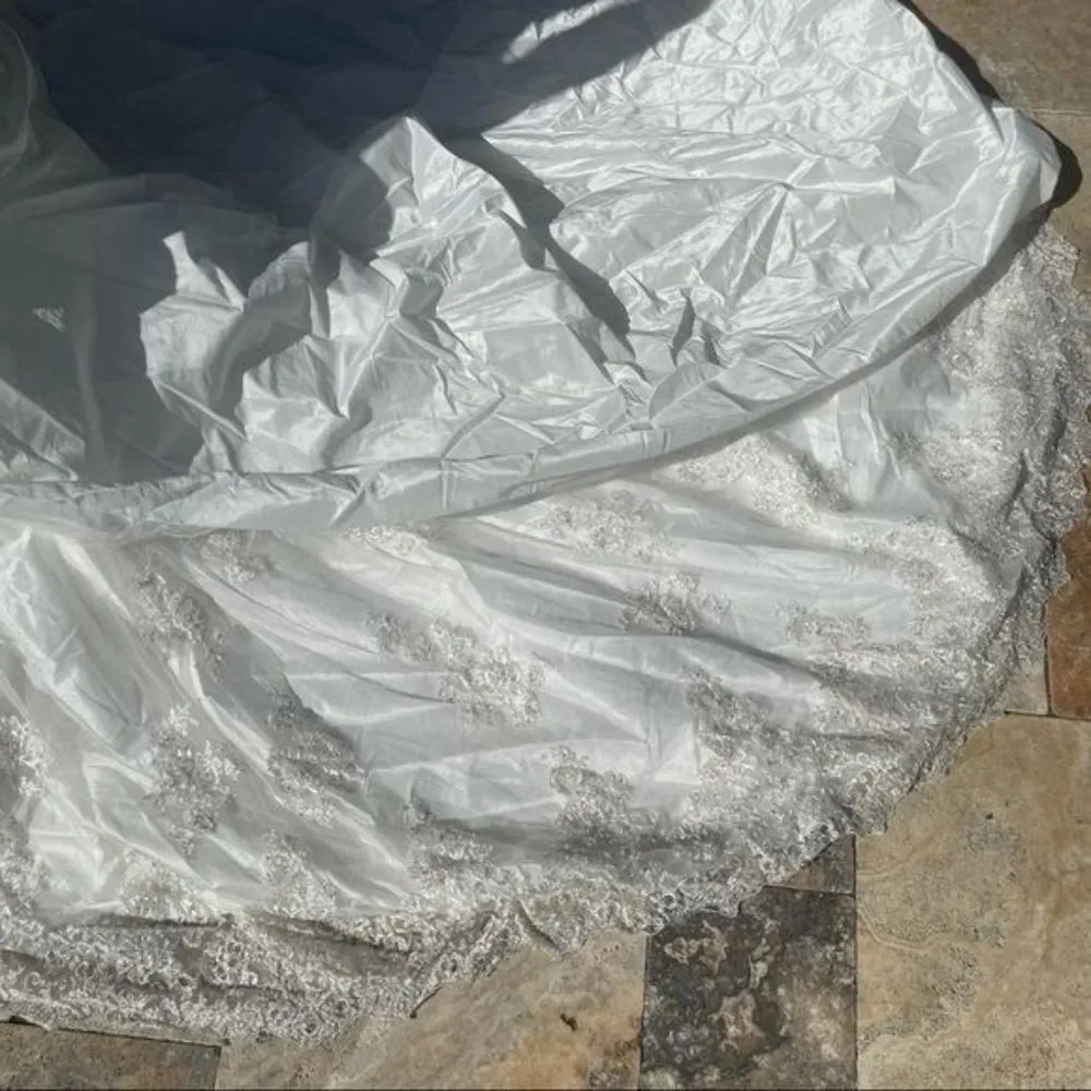 Maggy sottero haute couture imperial sabelle wedding dress gown size 4 beaded ru - Image 8