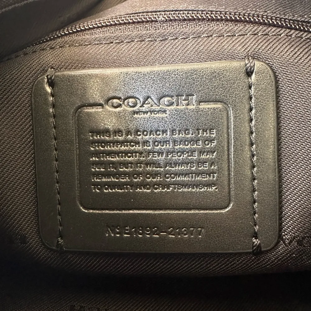 Coach Small Dufflette Pebbled Leather Crossbody Shoulder Purse Bag Black - Image 9