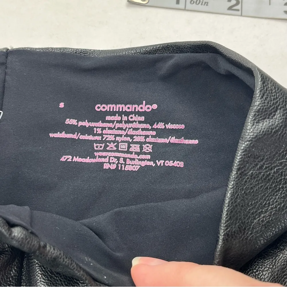 Commando Perfect Control High Rise Women SZ Small Black Faux Leather Legging NEW - Image 2