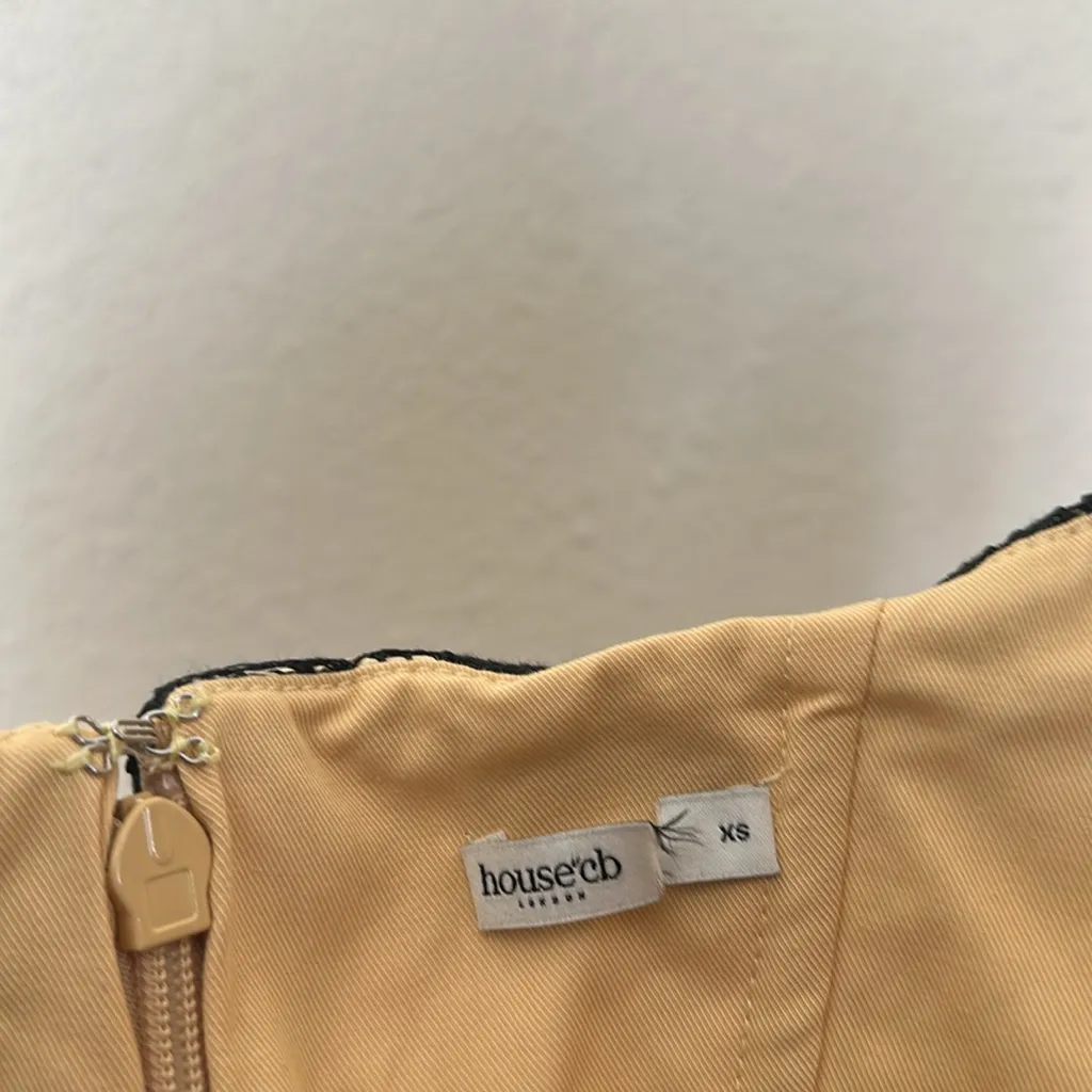 HOUSE OF CB 'Charming' Black Gold Lace Off Shoulder Midi‎ Gown NWOT size XS $329 - Image 11