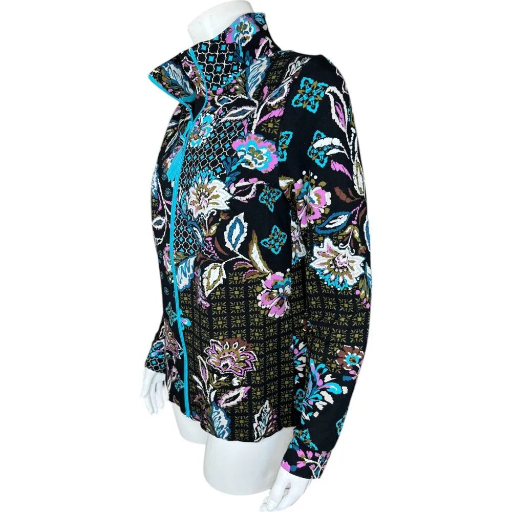 Sport Savvy Printed Patchwork French Terry Jacket Black Small NWOT - Image 6