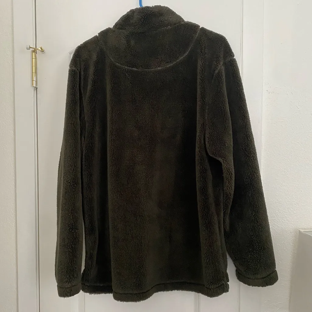 True Grit Pebble Pile Pullover 1/2 Zip in Vintage Olive Green - Image 4