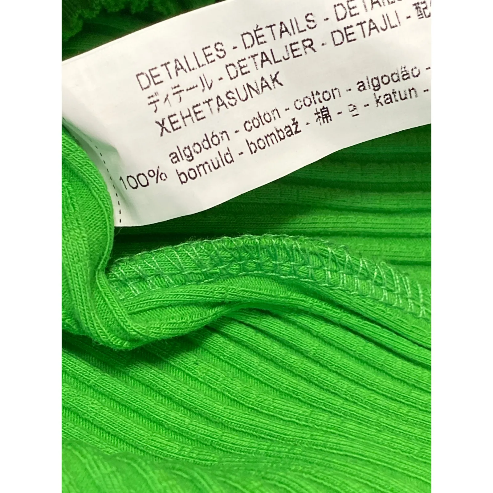 Zara Women's Green Ribbed Knit Sleeveless Open Back Crewneck Tie Tank Top Size L - Image 3