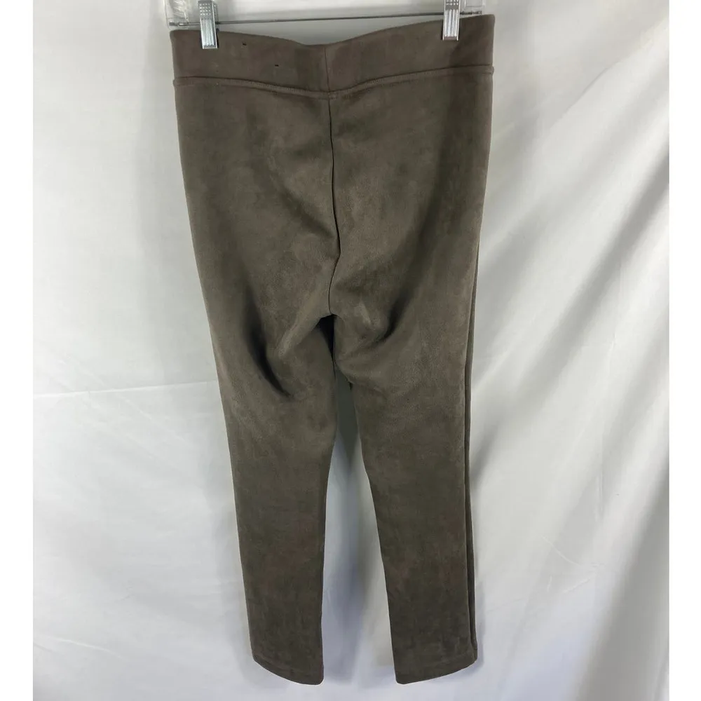 Andrew Marc Faux Suede Taupe Leggings Skinny pants Size Small - Image 4