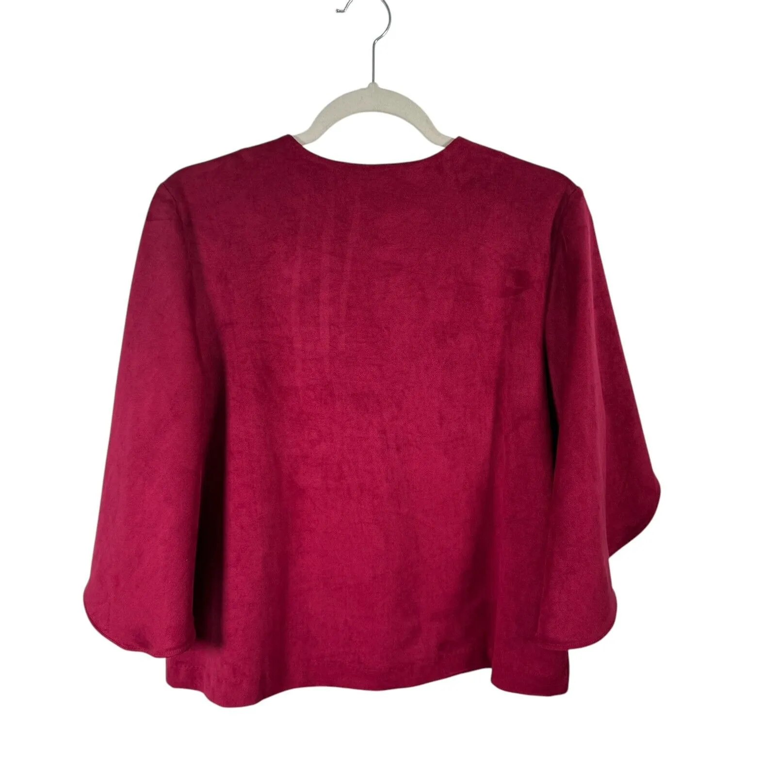Anna Cate Nina Suede Blouse Beet Red V - Image 8