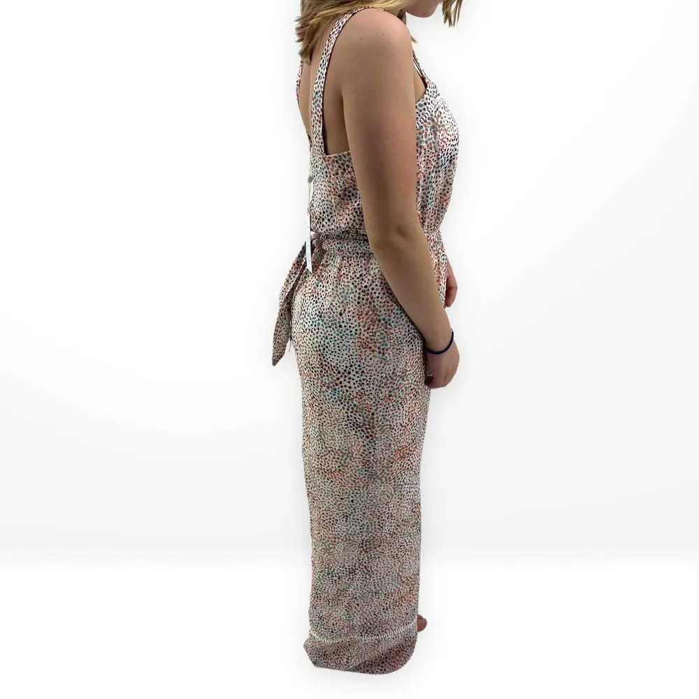 SAGE THE LABEL Multicolor Dotted Abstract Wide Strap Jumpsuit - Image 3