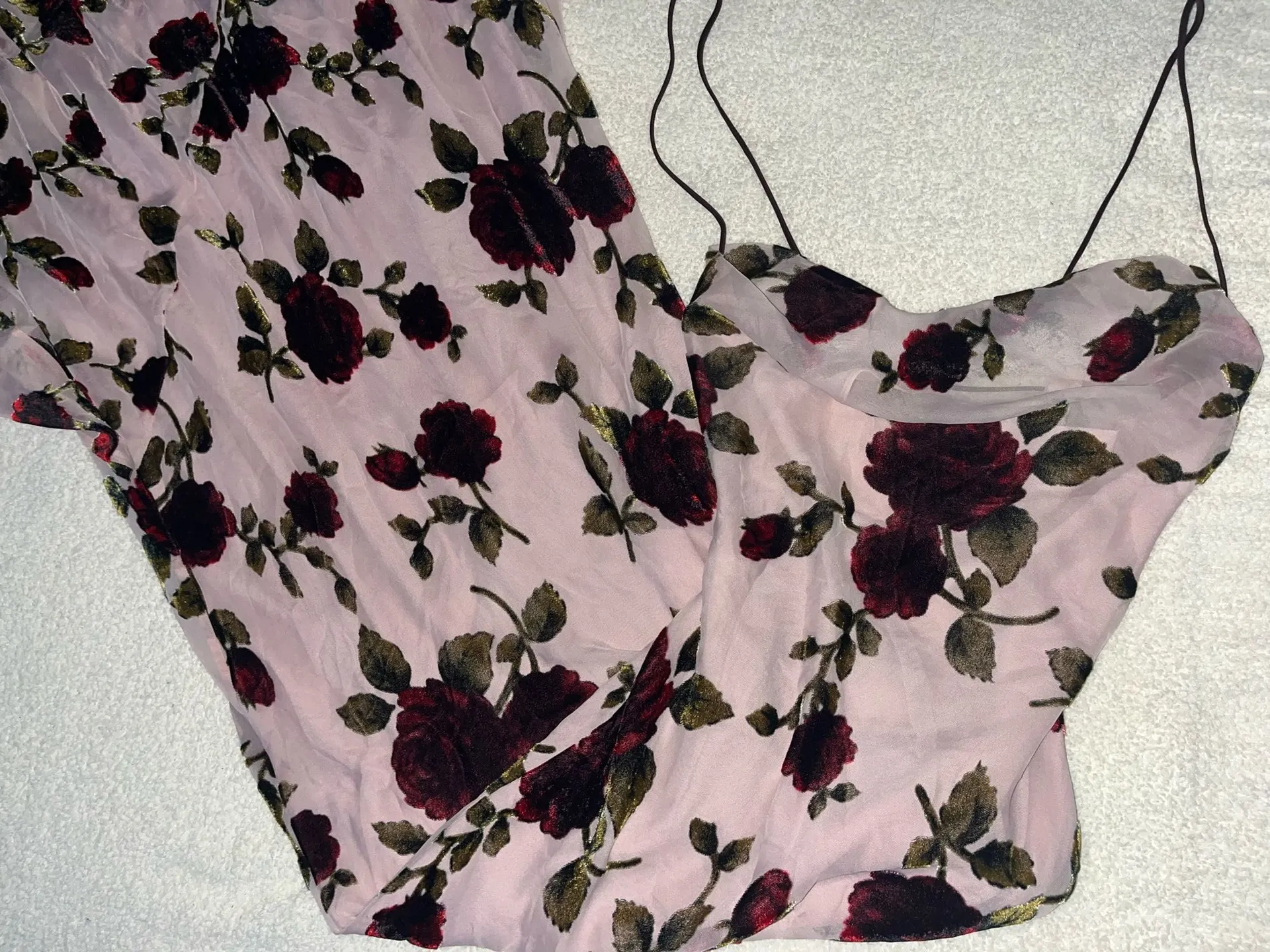 House of CB Serena Floral Velvet Burnout Maxi Dress - Image 6