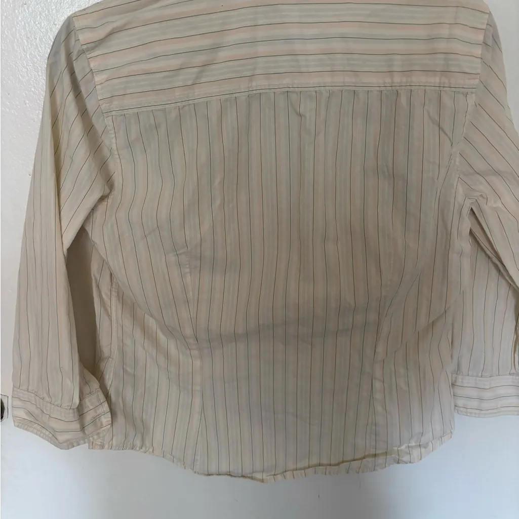 Polo by Ralph Lauren Cream Striped Blouse - Image 4