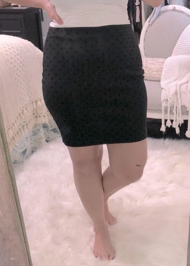 Ann Taylor LOFT sz 6 black polka dot career skirt - Image 2