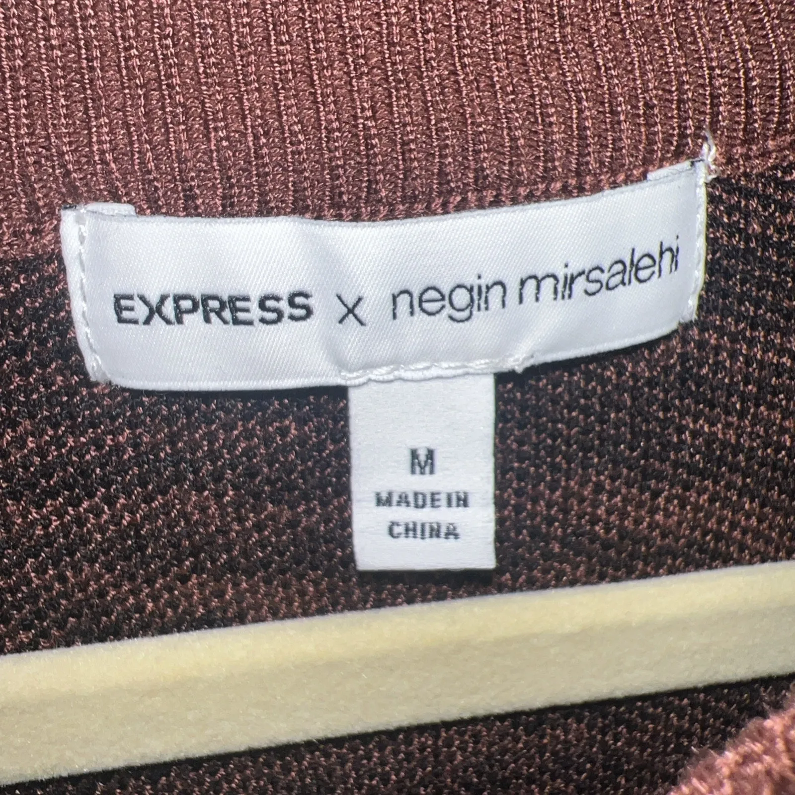 Express x Negin Mirsalehi Zebra Print Crewneck Midi Sweater Dress Women’s M - Image 5