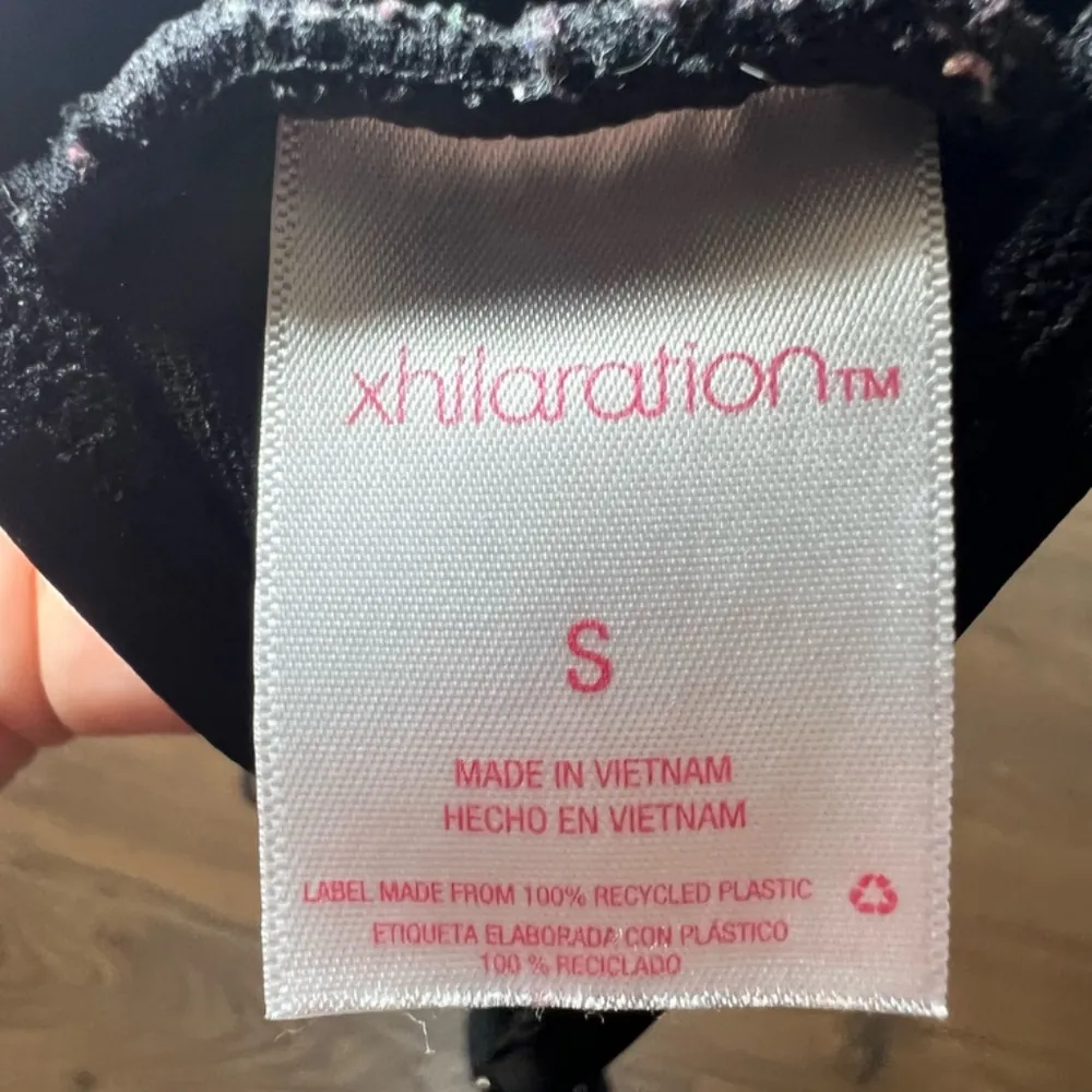 Xhilaration Women's Ring Bralette Bikini Top Black Adjustable Strap Padded Small - Image 10