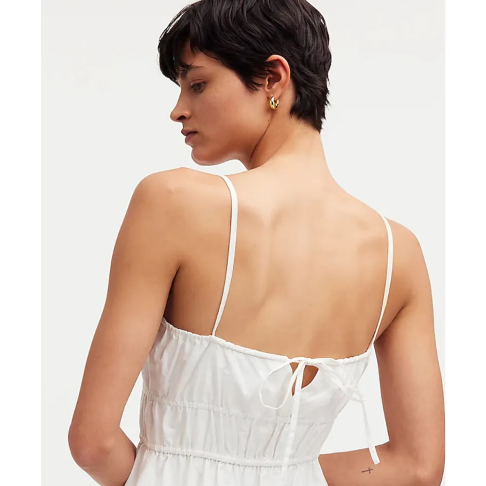 Madewell Embroidered Tank Midi Dress White Poplin Cottagecore Pockets US 2 NWT - Image 5