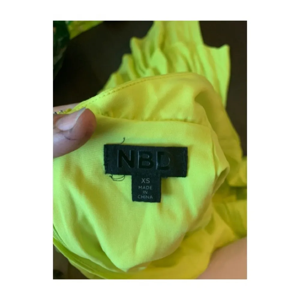 NBD Chartreuse halter mini dress - Image 3