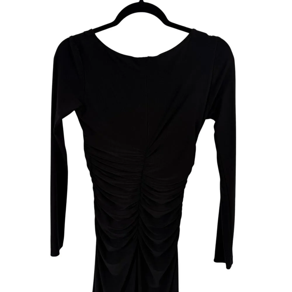 KamaliKulture Norma Kamali Black Slinky Long Sleeve Dress LBD Capsole Womens Sm - Image 7