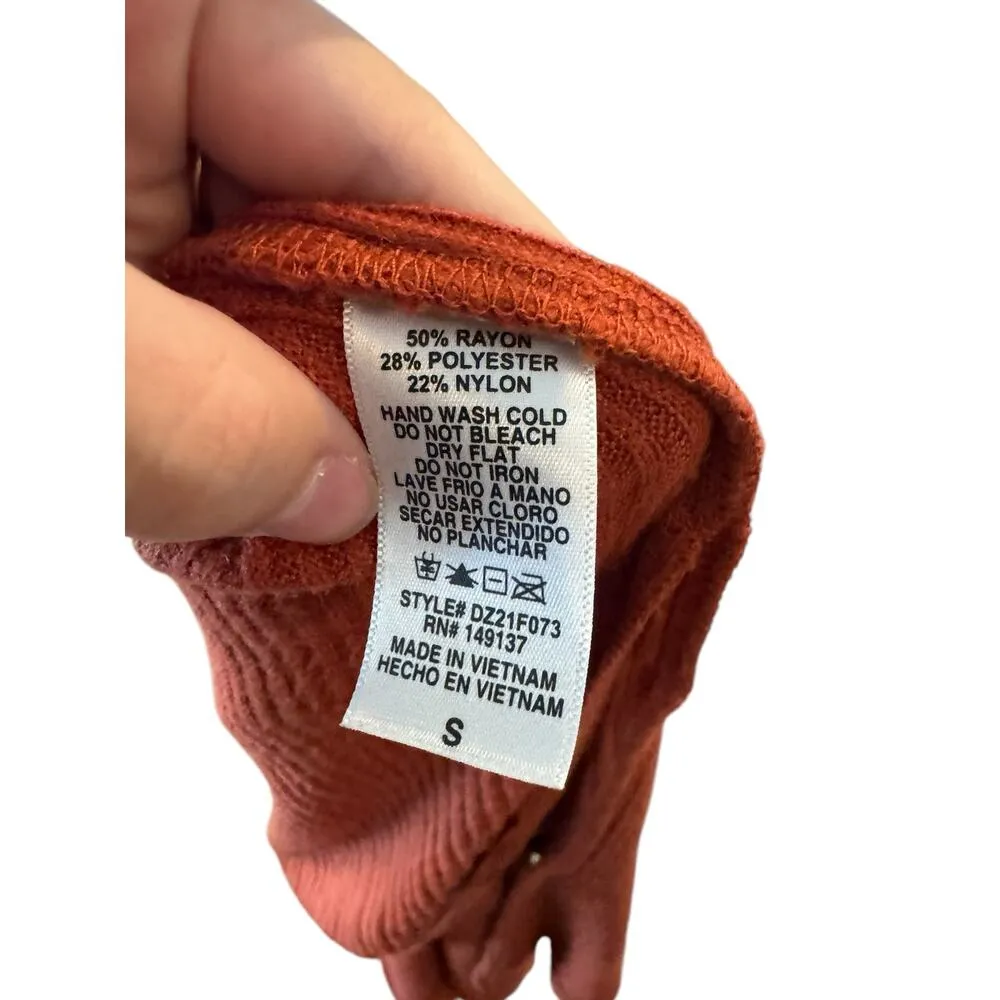 Double Zero Solid Orange Knit Maxi Midi Sleeveless Ribbed Dress Women’s Medium - Image 8