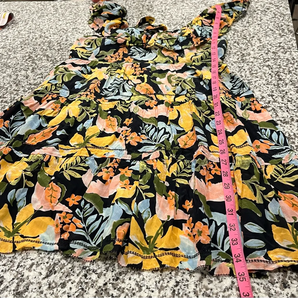 SAYLOR Karalyn Dress Babydoll Tropical Floral Ruffle Mini Dress Size Large - Image 7
