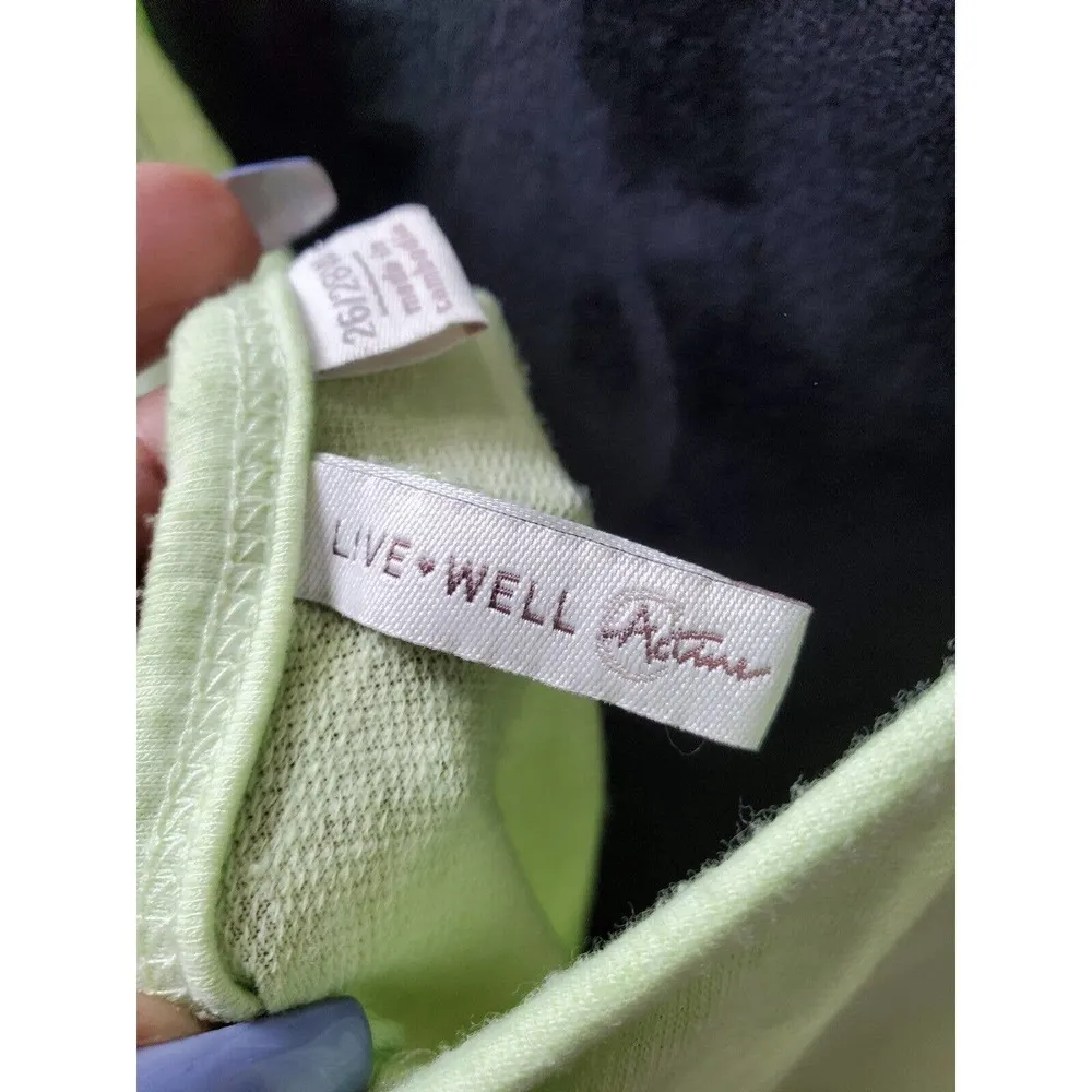 Live Well Womens Green Solid Cotton Round Neck 3/4 Sleeve Top Blouse Size 26/28W - Image 9