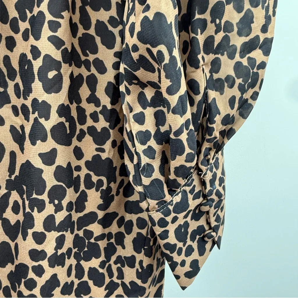 Lulus NWT Rock It Out Babydoll Dress Women’s Size Large Leopard‎ Print - Image 11