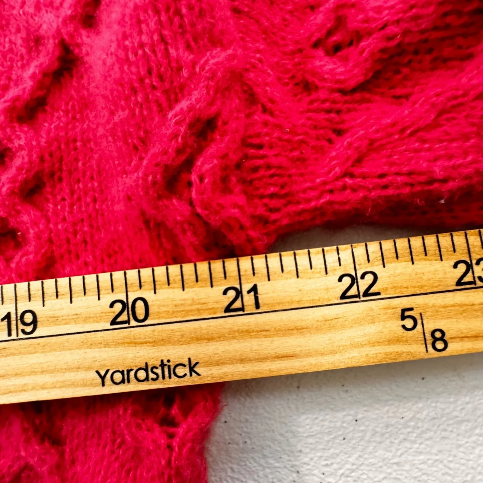 Vibrant pink Geometric Knit Mock Neck Sweater with Black White Trim Women's M Red Size undefined - Image 2