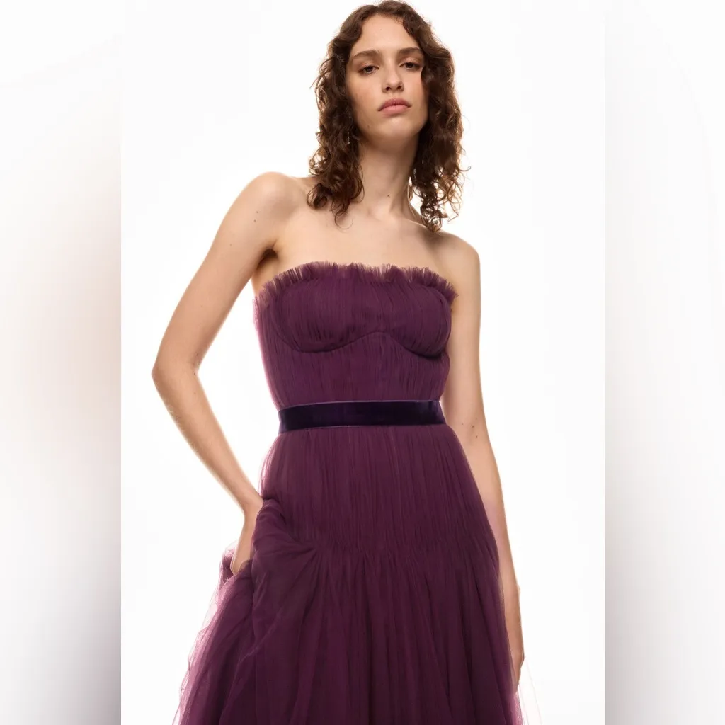Zac Posen Pleated Tulle Couture Gown - Image 3