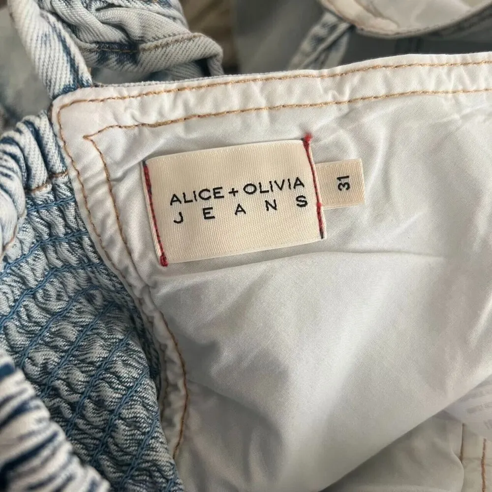 $485 NWOT Alice + Olivia Jean Flutter Sleeve Jumpsuit Size 31 Waist 31" - Image 9