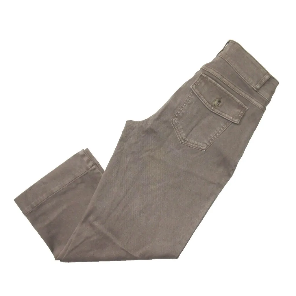 NWT SPANX 20312R Stretch Twill Cropped Wide Leg in Smoke Khaki Pants S - Image 3