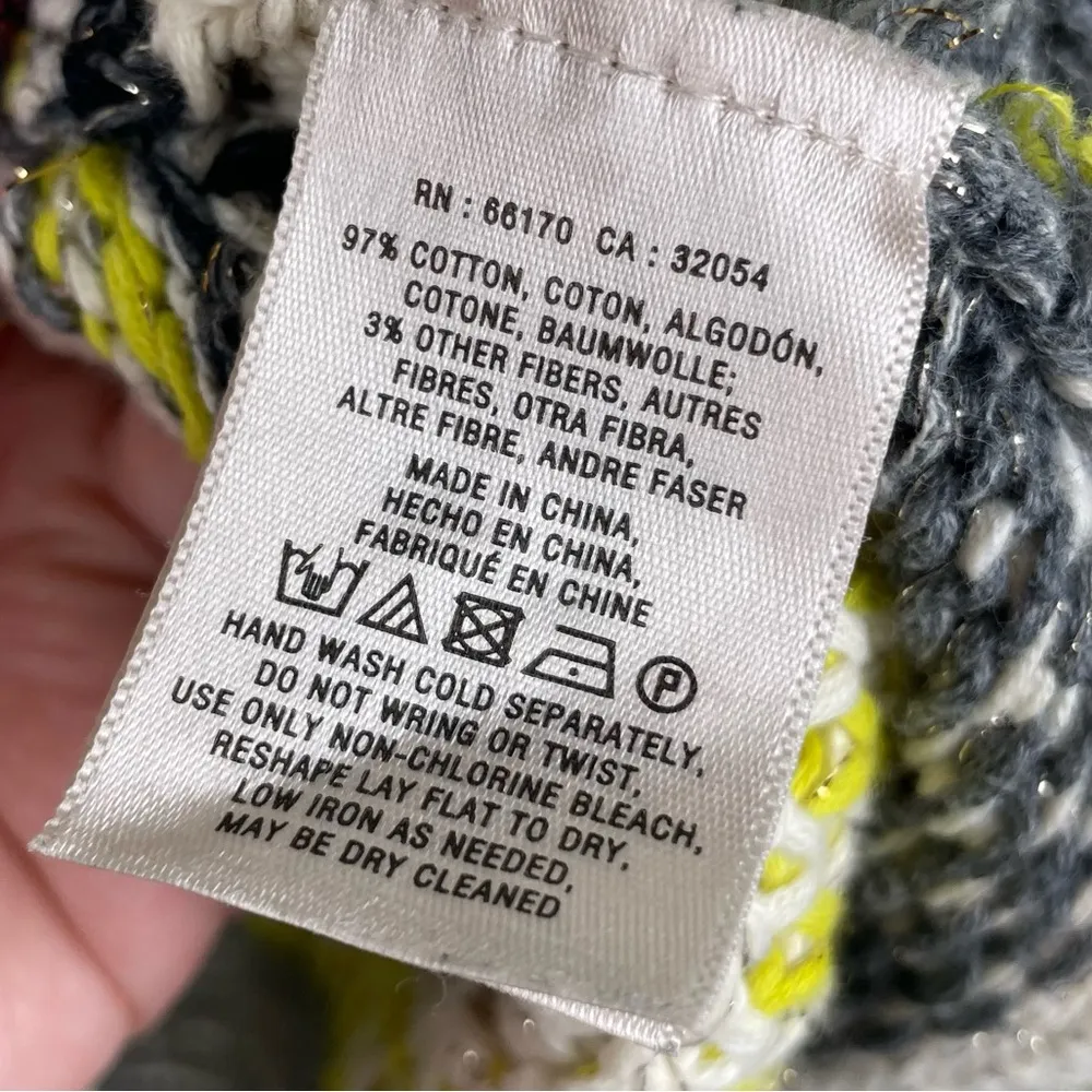 Anthropologie Moth Chaux Metallic Open Front Drape Cardigan Sweater Size Medium - Image 10