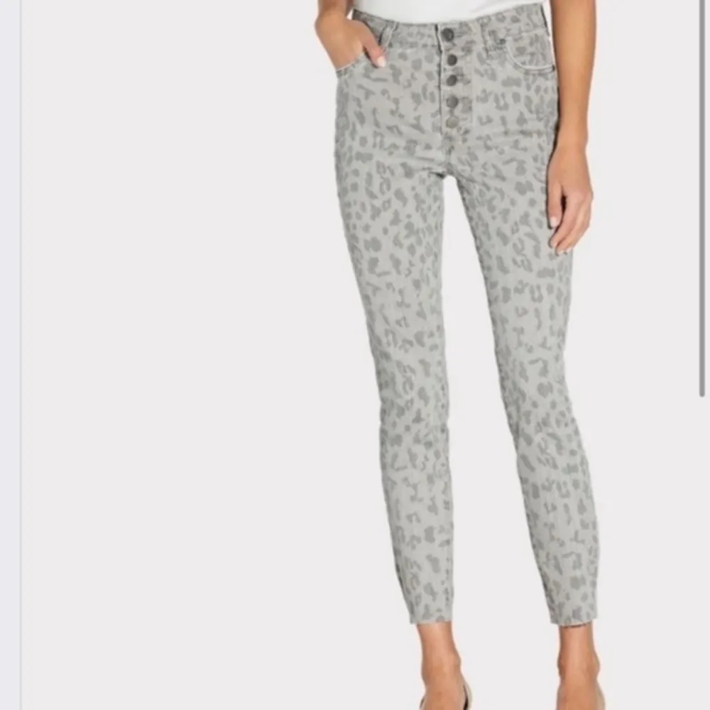 KUT FROM THE CLOTH High Rise Ankle Skinny Grey Charcoal Cutoff Leopard Jeans - Image 6