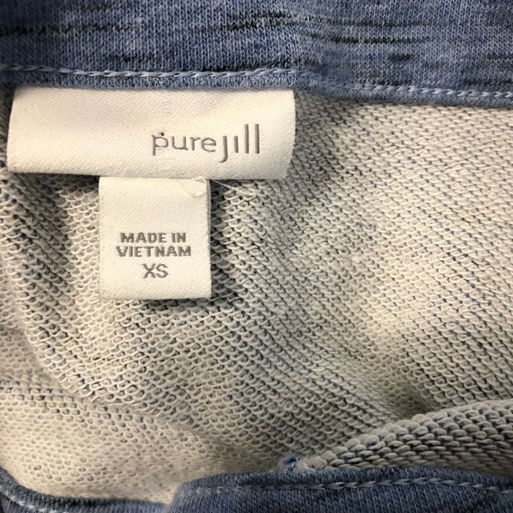 Pure Jill J.Jill short sleeve tunic dress side slits women's size XS blue‎ tones Black - Image 3