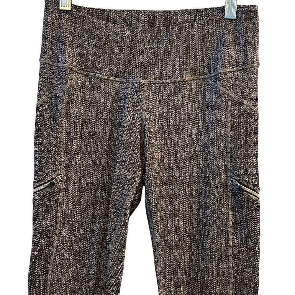Athleta Women's Gray Herringbone Capri Leggings Size S Activewear - Image 4